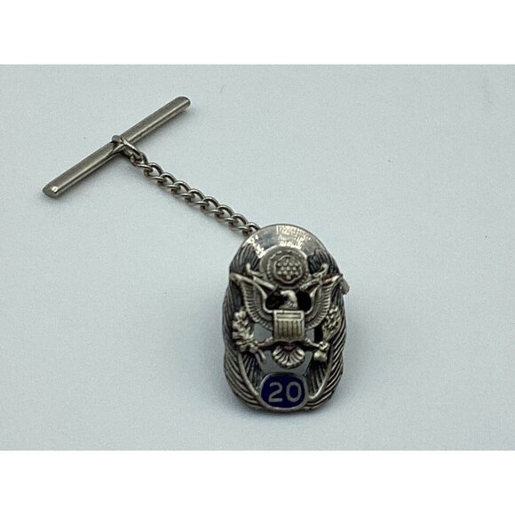 Sterling Silver Government-Military 25 Year Service Pin Tie Tack Vintage - Picture 1 of 4